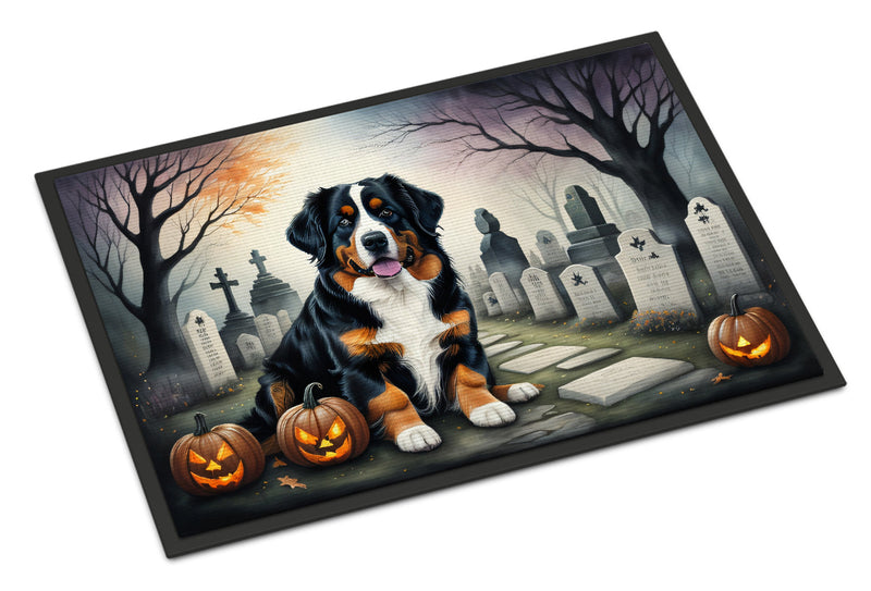 Bernese Mountain Dog Spooky Halloween Indoor or Outdoor Mat 24x36