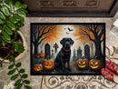 Black Labrador Retriever Spooky Halloween Doormat -  18x27 Decorative Floor Mat – Indoor/Outdoor Rug