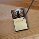 Black Labrador Retriever Spooky Halloween Sticky Note Holder- Refiilable Desk Accessory Note Pad