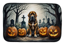 Bloodhound Spooky Halloween Dish Drying Mat