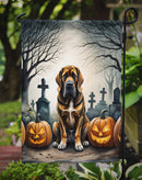 Bloodhound Spooky Halloween Garden Flag – Dog in Cemetery Scene