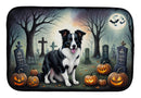 Border Collie Spooky Halloween Dish Drying Mat