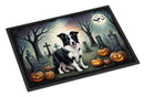 Border Collie Spooky Halloween Doormat -  18x27 Decorative Floor Mat – Indoor/Outdoor Rug