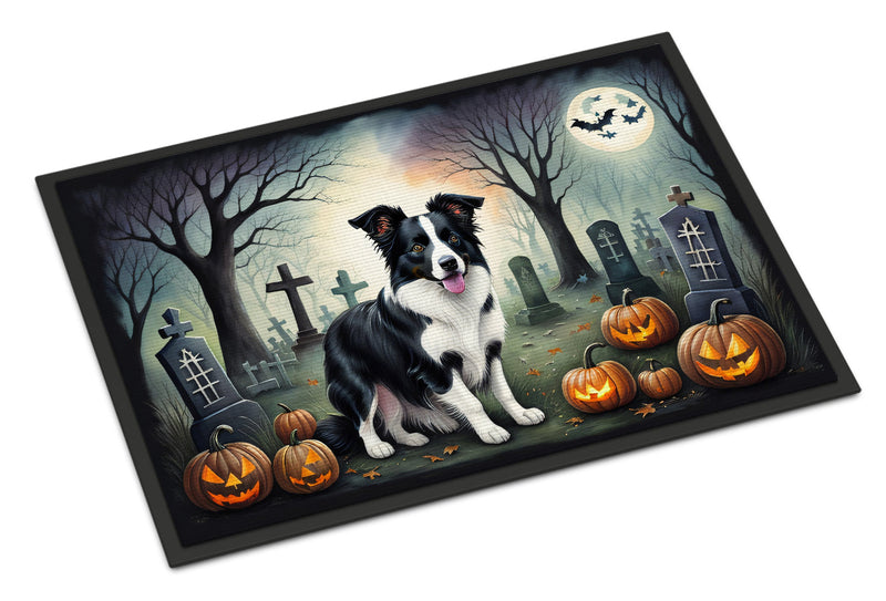 Border Collie Spooky Halloween Doormat 18x27