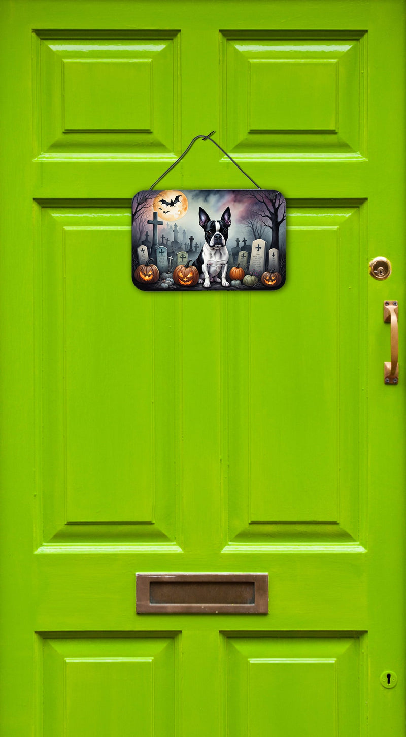 Boston Terrier Spooky Halloween Wall or Door Hanging Prints