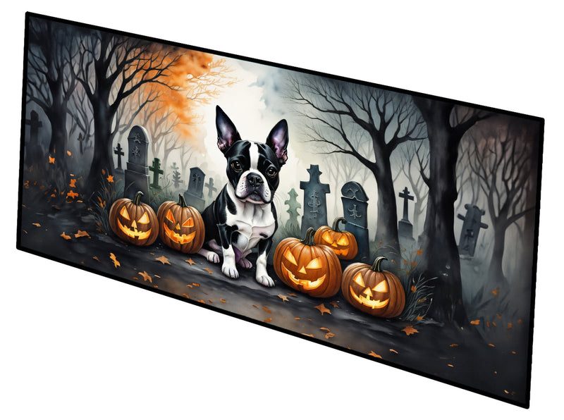Boston Terrier Spooky Halloween Runner Mat 28x58