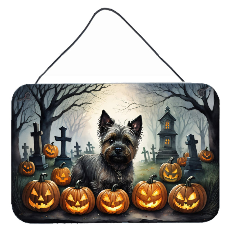 Cairn Terrier Spooky Halloween Wall or Door Hanging Prints