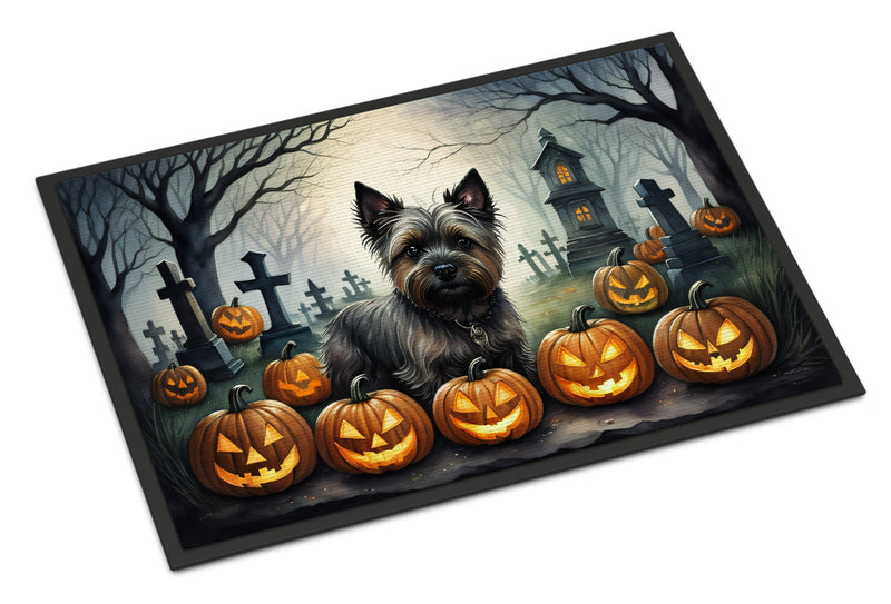 Cairn Terrier Spooky Halloween Indoor or Outdoor Mat 24x36