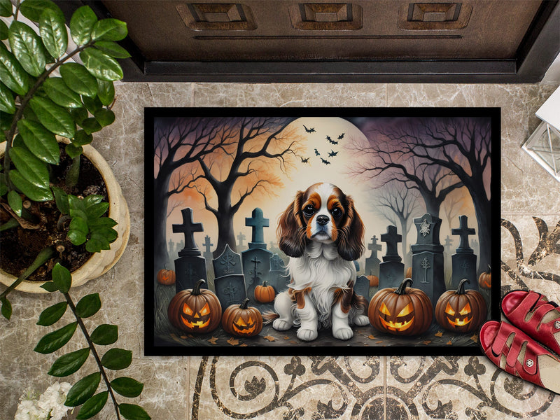 Cavalier Spaniel Spooky Halloween Indoor or Outdoor Mat 24x36