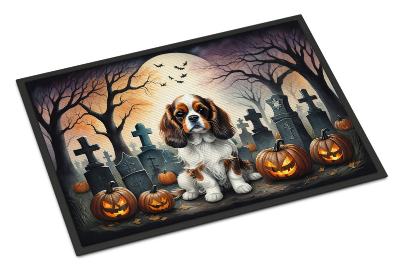 Cavalier Spaniel Spooky Halloween Indoor or Outdoor Mat 24x36