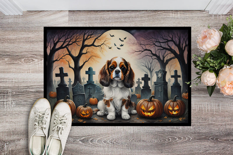 Cavalier Spaniel Spooky Halloween Doormat 18x27