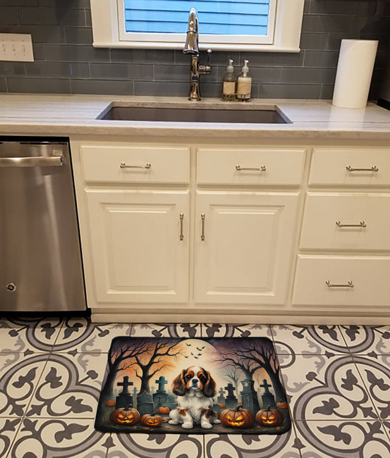 Cavalier Spaniel Spooky Halloween Memory Foam Kitchen Mat
