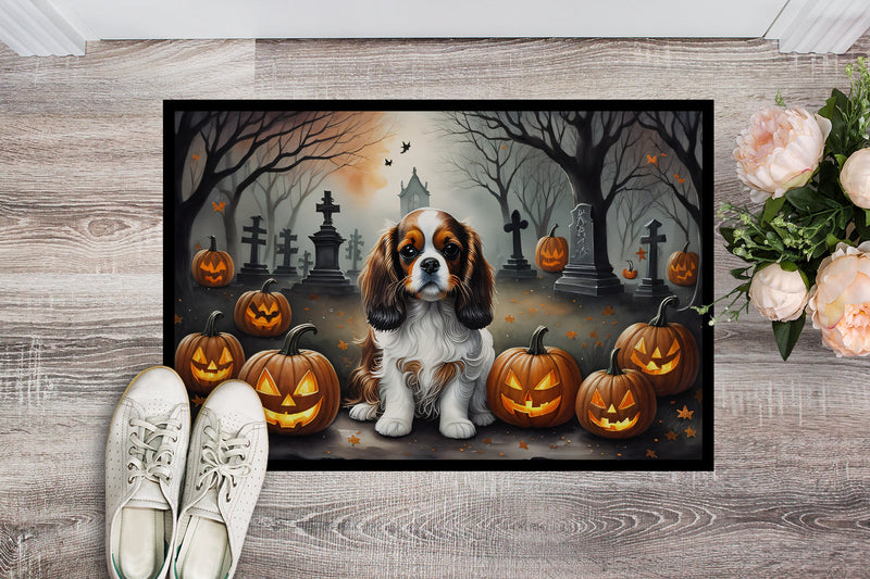 Cavalier Spaniel Spooky Halloween Indoor or Outdoor Mat 24x36