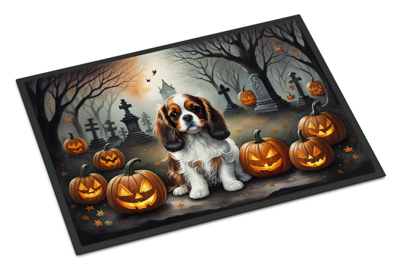 Cavalier Spaniel Spooky Halloween Indoor or Outdoor Mat 24x36