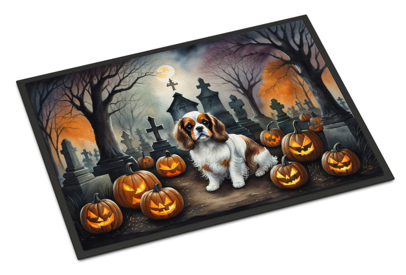 Cavalier Spaniel Spooky Halloween Indoor or Outdoor Mat 24x36