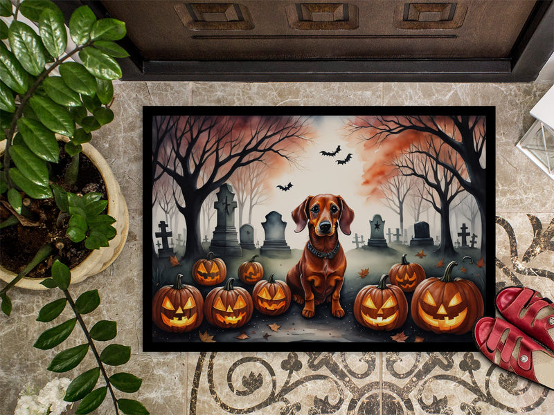 Dachshund Spooky Halloween Indoor or Outdoor Mat 24x36