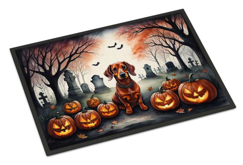 Dachshund Spooky Halloween Indoor or Outdoor Mat 24x36