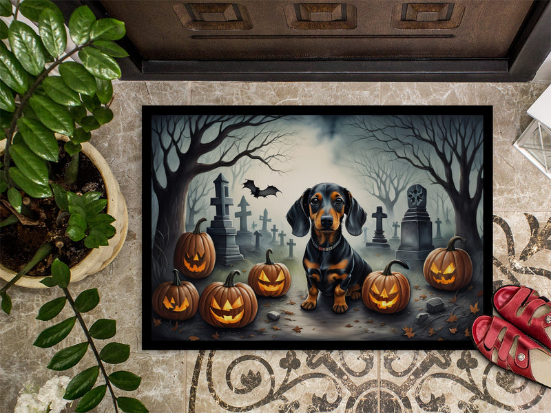 Dachshund Spooky Halloween Indoor or Outdoor Mat 24x36