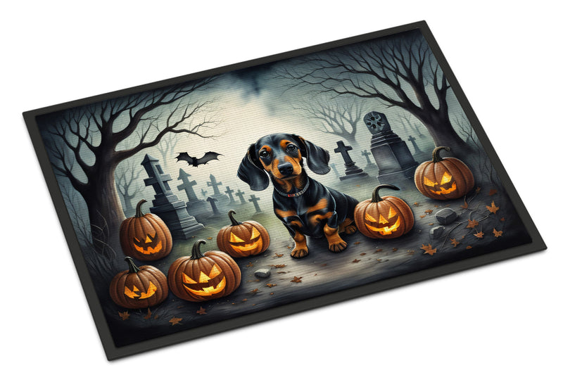 Dachshund Spooky Halloween Indoor or Outdoor Mat 24x36