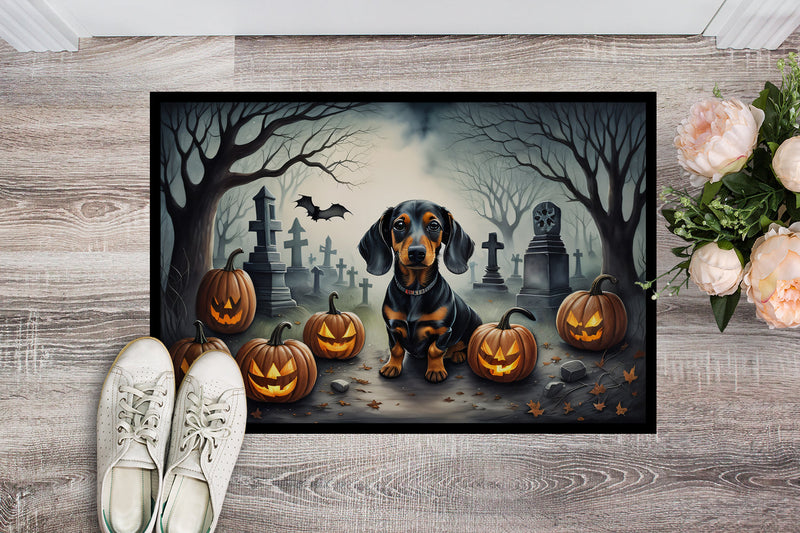 Dachshund Spooky Halloween Doormat 18x27