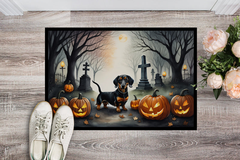 Dachshund Spooky Halloween Doormat 18x27