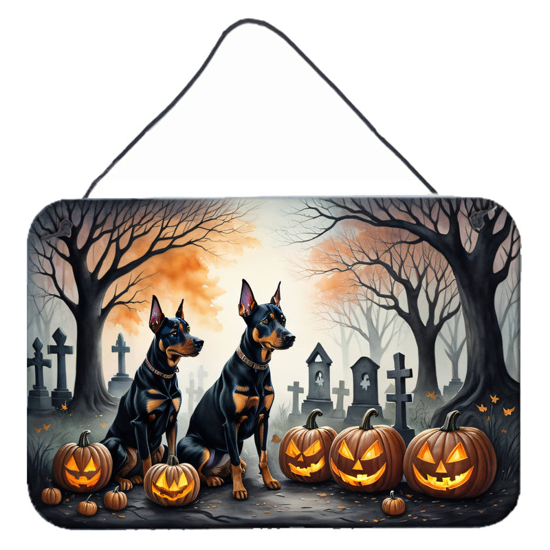 Doberman Pinscher Spooky Halloween Wall or Door Hanging Prints