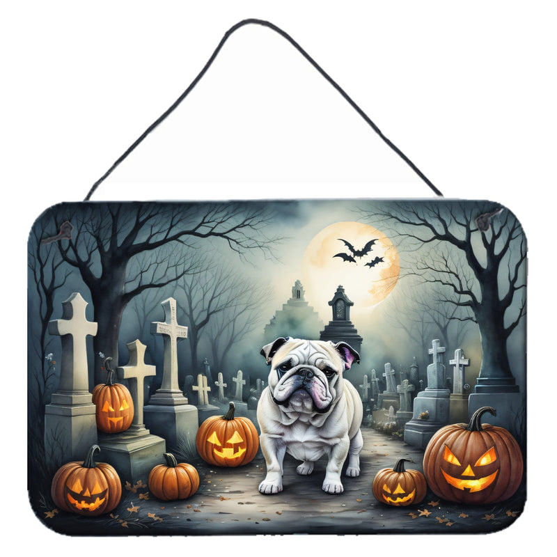 English Bulldog Spooky Halloween Wall or Door Hanging Prints