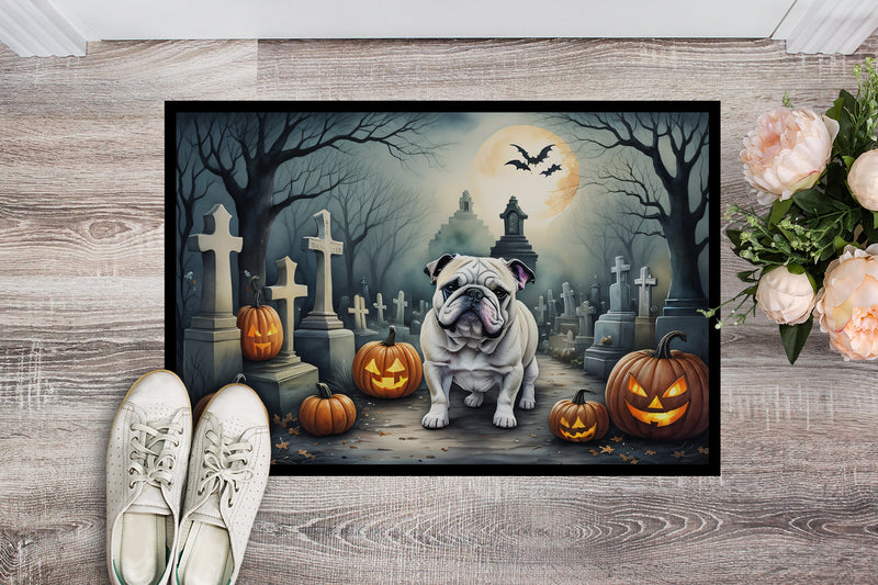 English Bulldog Spooky Halloween Indoor or Outdoor Mat 24x36