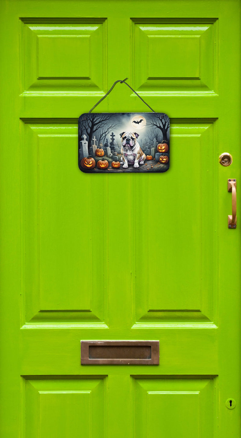 English Bulldog Spooky Halloween Wall or Door Hanging Prints