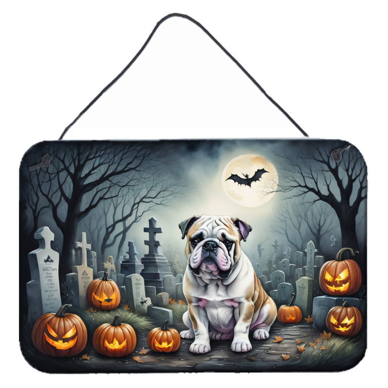 English Bulldog Spooky Halloween Wall or Door Hanging Prints