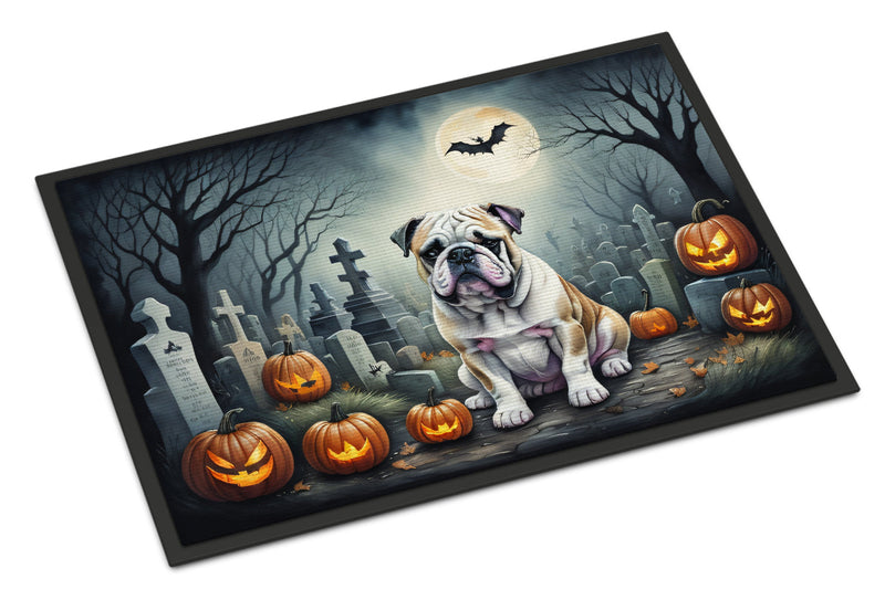 English Bulldog Spooky Halloween Indoor or Outdoor Mat 24x36