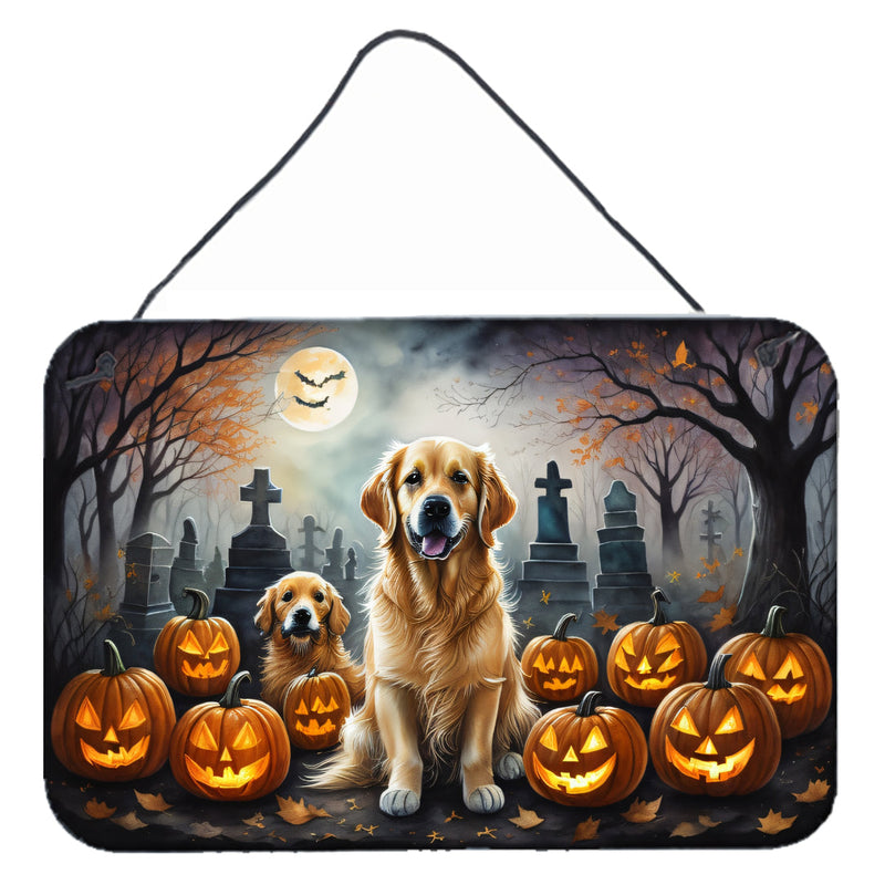 Golden Retriever Spooky Halloween Wall or Door Hanging Prints