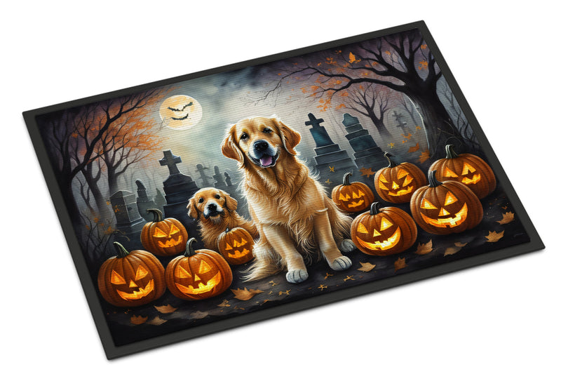 Golden Retriever Spooky Halloween Indoor or Outdoor Mat 24x36