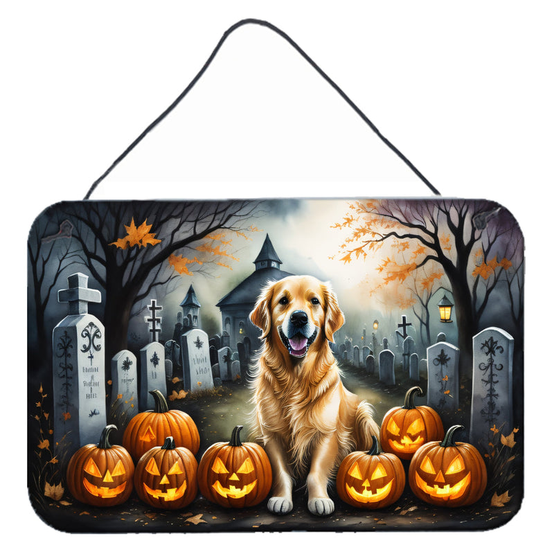 Golden Retriever Spooky Halloween Wall or Door Hanging Prints