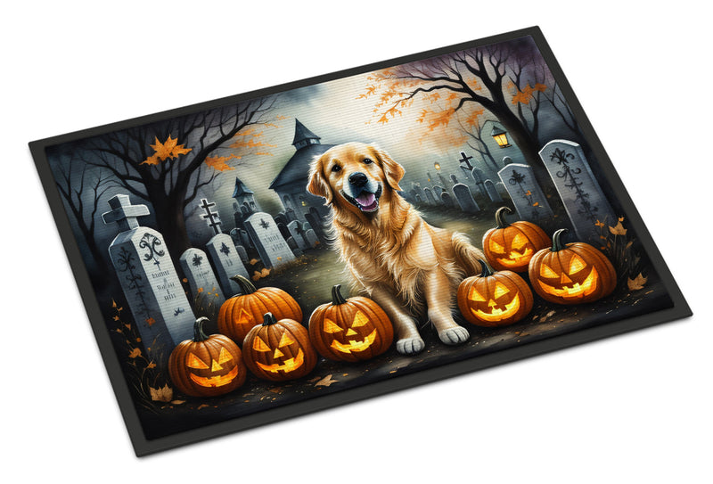 Golden Retriever Spooky Halloween Indoor or Outdoor Mat 24x36