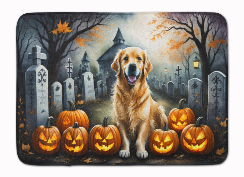 Golden Retriever Spooky Halloween Memory Foam Kitchen Mat