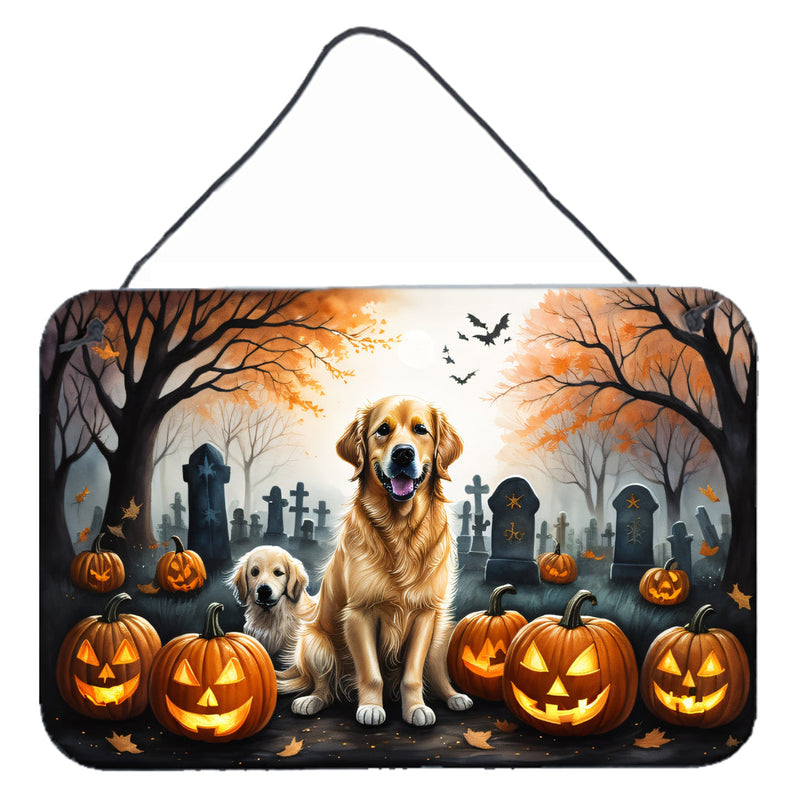 Golden Retriever Spooky Halloween Wall or Door Hanging Prints