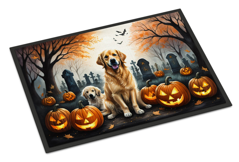 Golden Retriever Spooky Halloween Indoor or Outdoor Mat 24x36