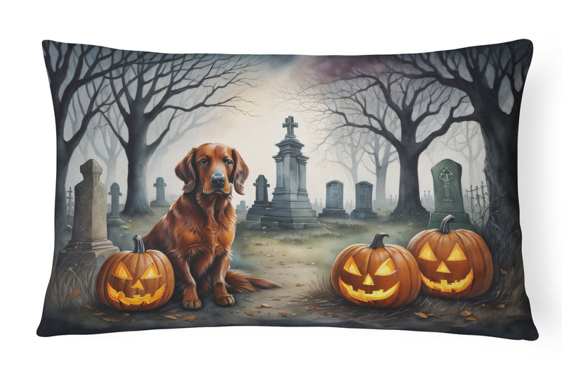 Irish Setter Spooky Halloween Fabric Decorative Pillow