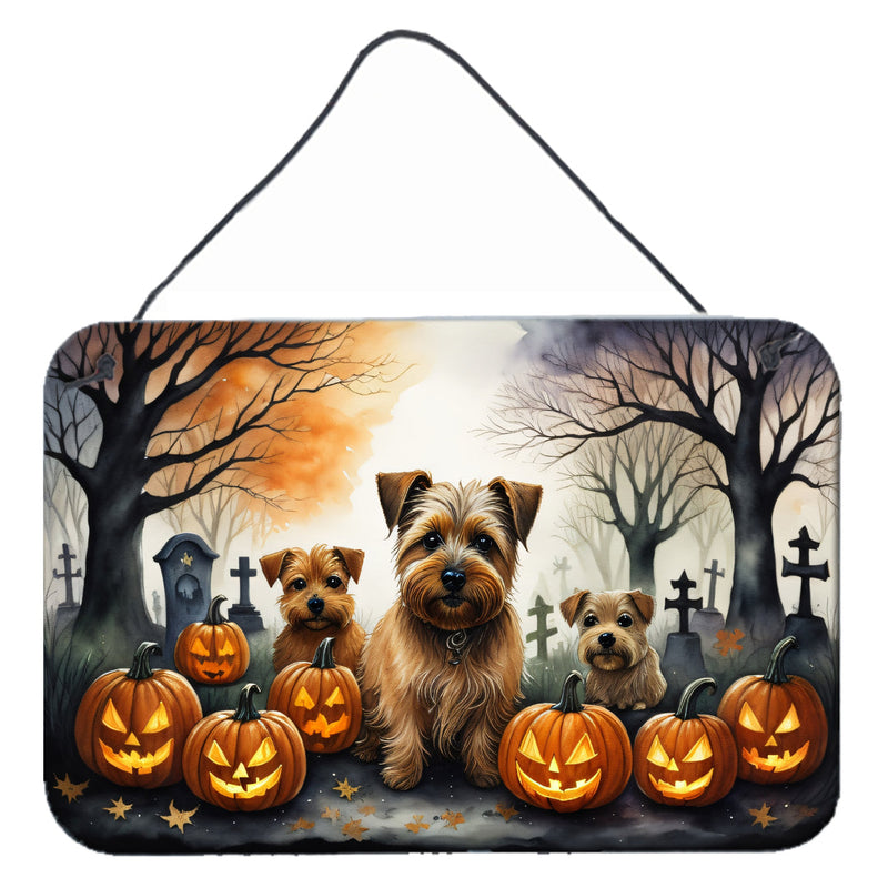 Norfolk Terrier Spooky Halloween Wall or Door Hanging Prints