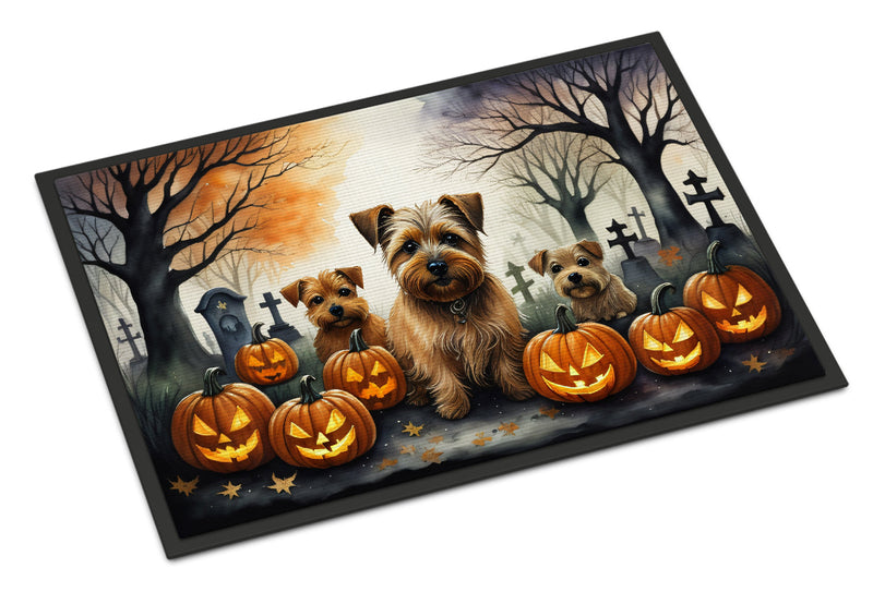 Norfolk Terrier Spooky Halloween Indoor or Outdoor Mat 24x36