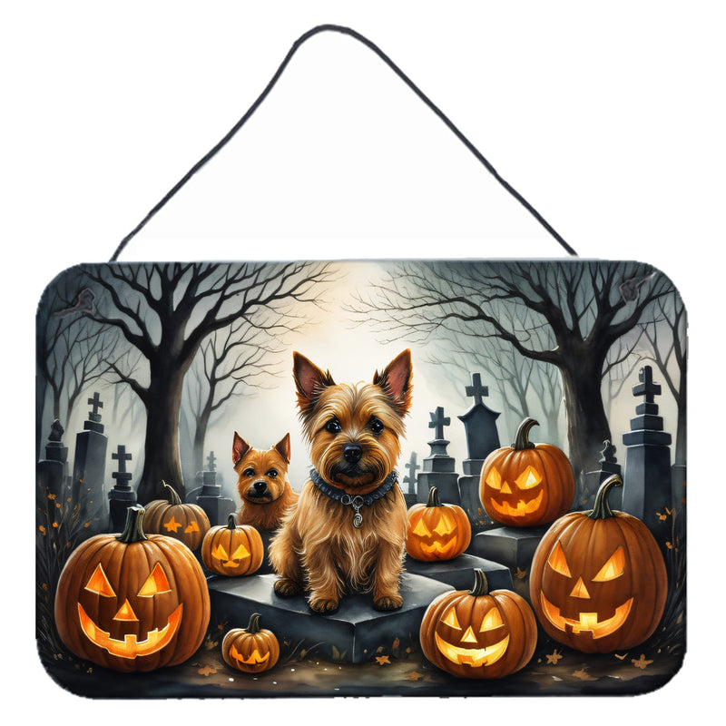 Norwich Terrier Spooky Halloween Wall or Door Hanging Prints