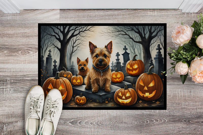 Norwich Terrier Spooky Halloween Indoor or Outdoor Mat 24x36