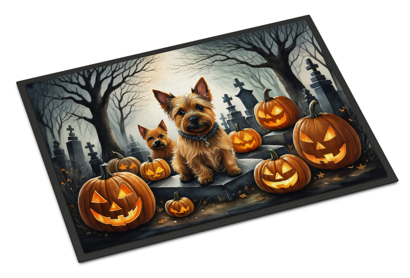 Norwich Terrier Spooky Halloween Indoor or Outdoor Mat 24x36