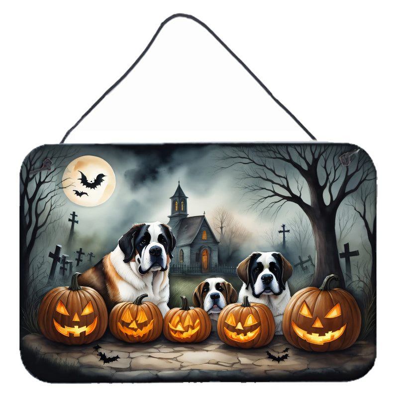 Saint Bernard Spooky Halloween Wall or Door Hanging Prints