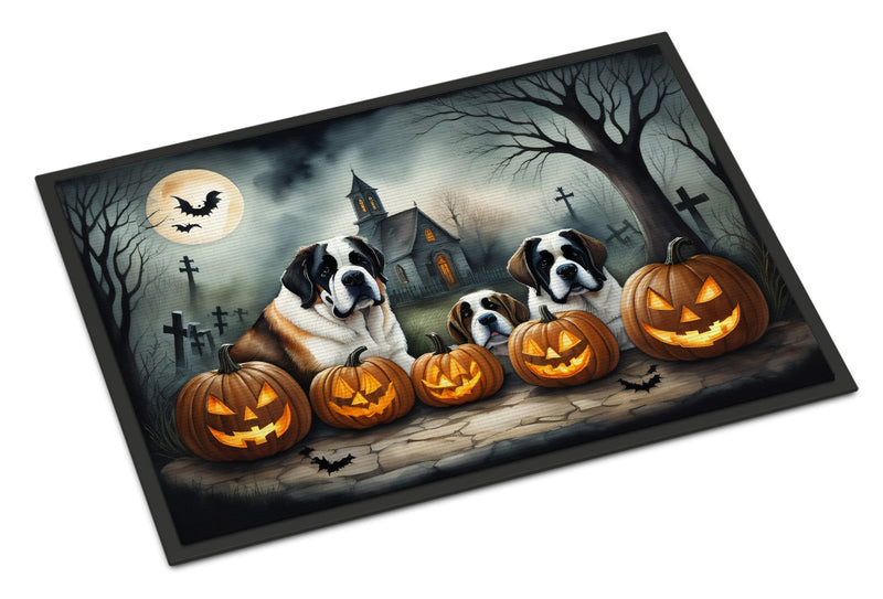 Saint Bernard Spooky Halloween Indoor or Outdoor Mat 24x36