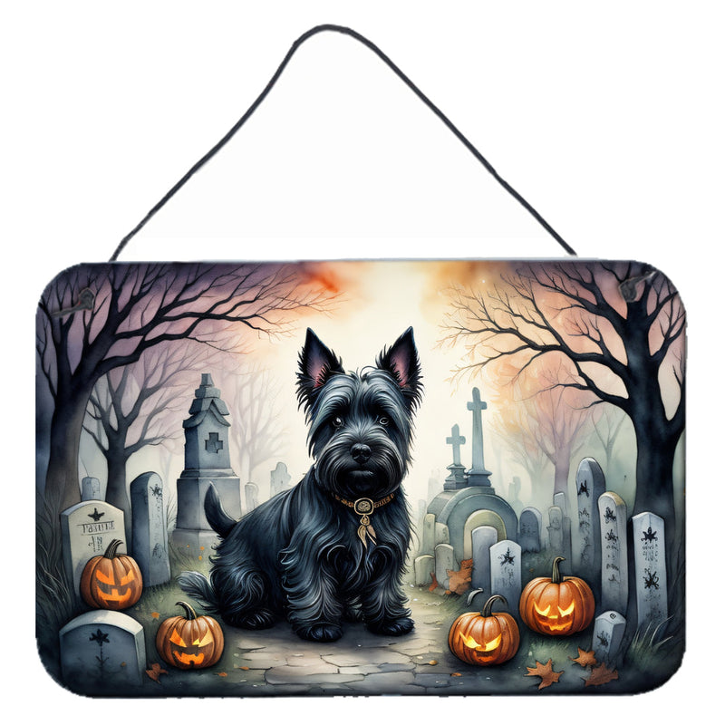 Scottish Terrier Spooky Halloween Wall or Door Hanging Prints