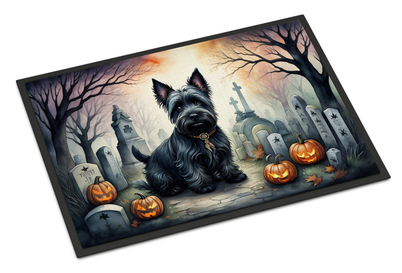 Scottish Terrier Spooky Halloween Indoor or Outdoor Mat 24x36