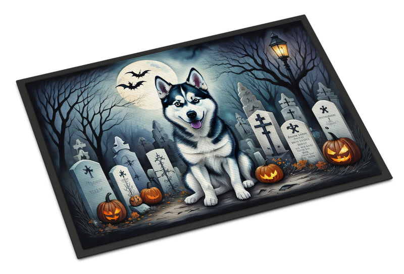 Siberian Husky Spooky Halloween Indoor or Outdoor Mat 24x36