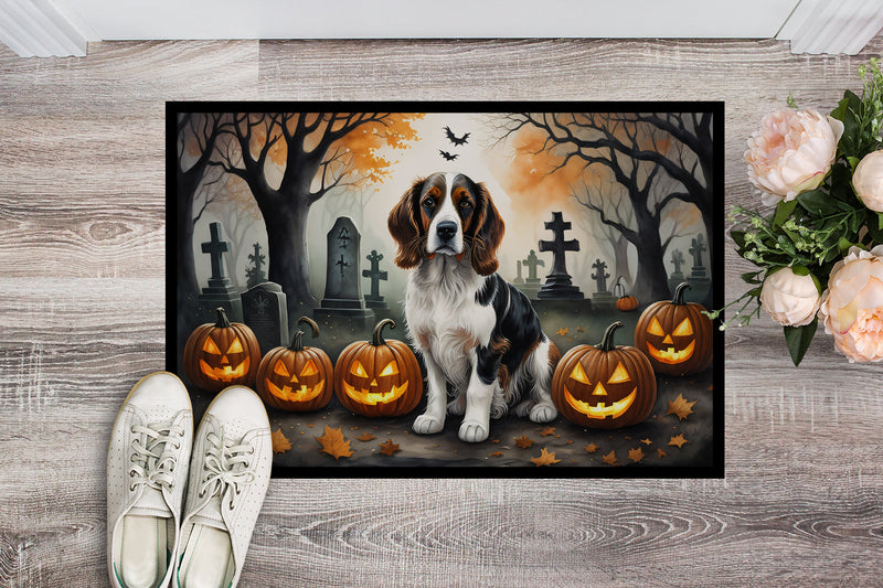 Welsh Springer Spaniel Spooky Halloween Indoor or Outdoor Mat 24x36